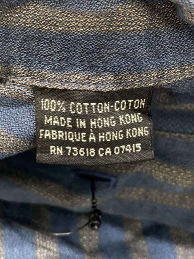 商品画像：香港製/長袖シャツ/S/コットン/NVY/ストライプ 4