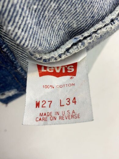 商品画像：ボタン裏S/USA製/90s/ストレートパンツ/27/デニム/BLU/501-0115/裾上げ済 5