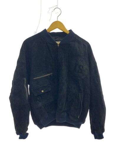 商品画像：ボンバージャケット/9/豚革/BLK/無地 1