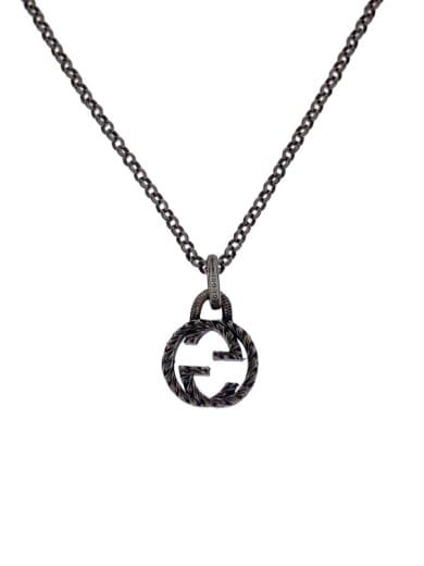 商品画像：インターロッキング/ネックレス/SV925/SLV/トップ有/メンズ 1