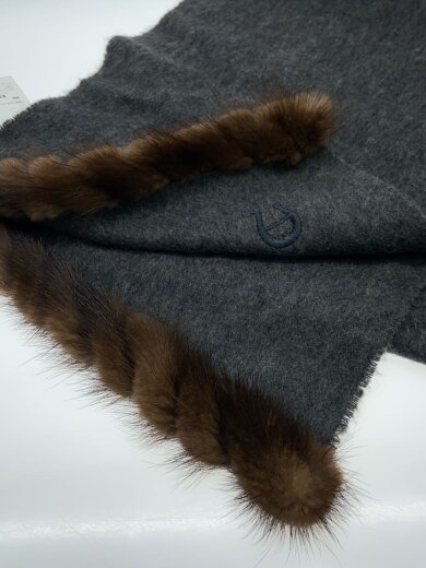 商品画像：マフラー/カシミア/GRY/無地/レディース// 3