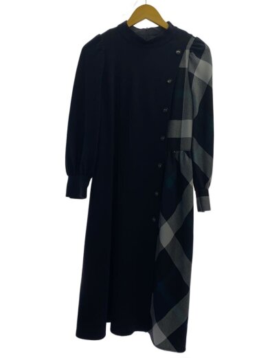 商品画像：ウールMIXポンチコンビワンピース/38/アクリル/NVY/55J27-812-29 1