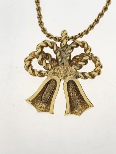 商品画像：ネックレス/--/カラーストーン/GLD/トップ有/レディース/ロープリボンモチーフ/ヴィンテージ 5