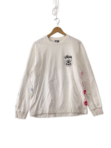 商品画像：長袖Tシャツ/M/コットン/WHT/プリント 1