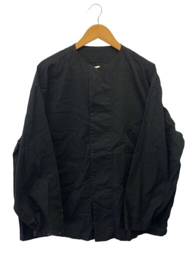 商品画像：長袖シャツ/M/コットン/BLK/無地/221-1020 1