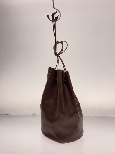 商品画像：巾着バッグ/レザー/BRW/無地 2