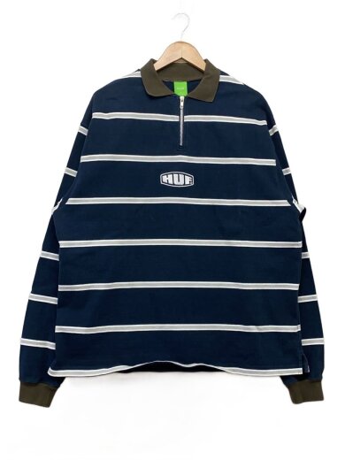 商品画像：スウェット/ジップポロ/L/コットン/NVY/WORKMAN LS ZIP POLO// 1