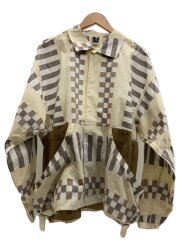 NOROLL/半袖シャツ/--/コットン/BEG/総柄/21SS/メッシュ切替/EX.LAEGE