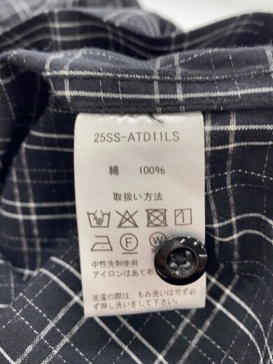 商品画像：長袖シャツ/S/コットン/BLK/チェック/25SS-ATD11LS 4