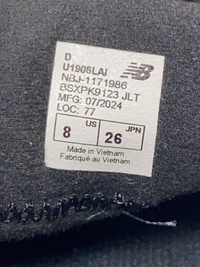 画像：NEW BALANCENEWBALANCE/U1906LAI BLACK/ブラック/26cm/ローカットスニーカー/スリッポン/ローファー//5