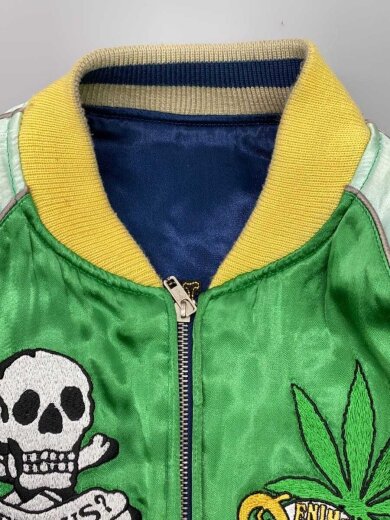 商品画像：SHINS期/リバーシブル/スカル/スカジャン/38/レーヨン/NVY 8