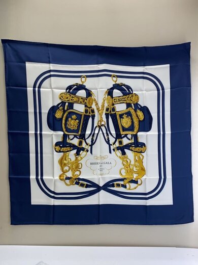 商品画像：スカーフ/シルク/BLU/総柄/レディース 1