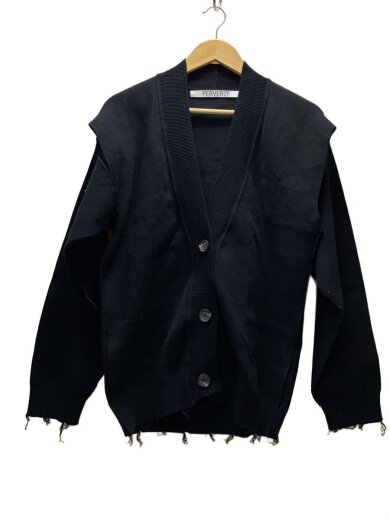 商品画像：カーディガン(厚手)/FREE/コットン/BLK/無地/0119010502 1