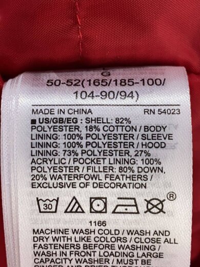 商品画像：ダウンジャケット/L/ポリエステル/RED/656248-04 4