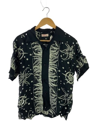 商品画像：半袖シャツ/M/レーヨン/BLK/総柄/SS37472 1