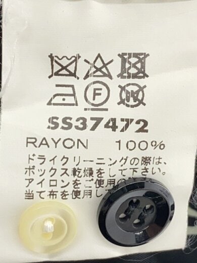 商品画像：半袖シャツ/M/レーヨン/BLK/総柄/SS37472 5