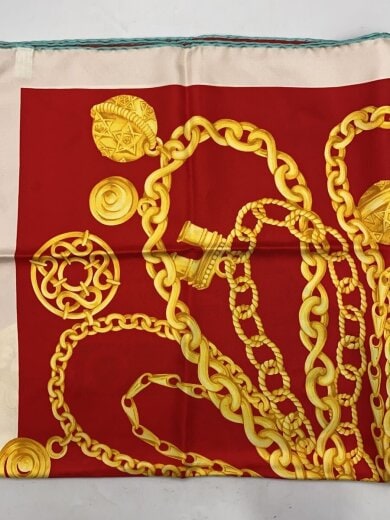 商品画像：スカーフ/シルク/RED/総柄/レディース 4