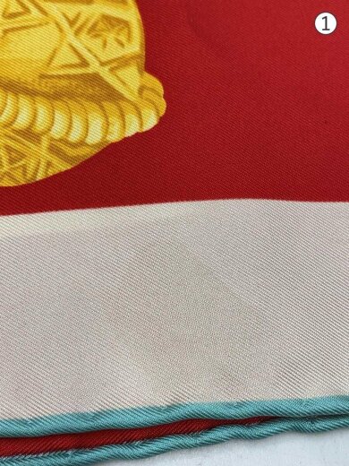 商品画像：スカーフ/シルク/RED/総柄/レディース 7