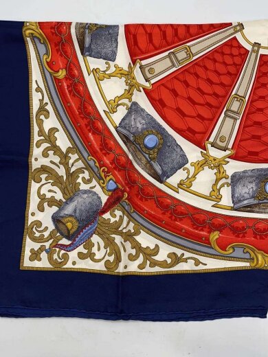 画像：CELINEスカーフ/シルク/NVY/総柄/レディース4