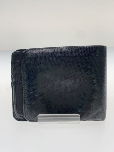 商品画像：2つ折り財布/レザー/BLK/メンズ 2