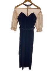 ワンピース/M/ポリエステル/BLK/02920530911/19AW/TULLE SLEEVE TIGHT DRE