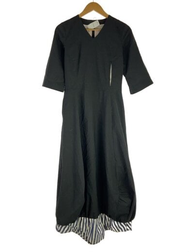 商品画像：半袖ワンピース/M/ウール/BLK/無地 1