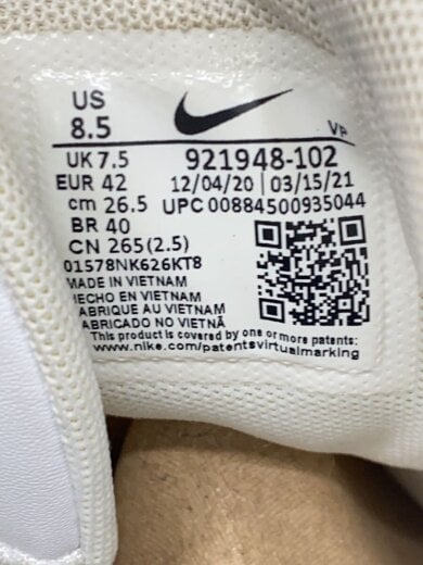 画像：NIKEハイカットスニーカー/26.5cm/WHT/921948-1025