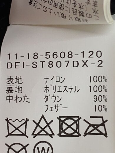 商品画像：ダウンジャケット/M/ナイロン/BLK/無地/11-18-5608-120 4