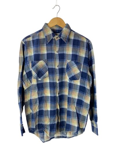 商品画像：長袖シャツ/M/コットン/BLU/チェック 1