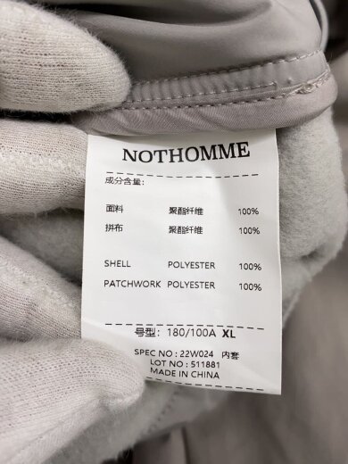 商品画像：NOTHOMME/ジャケット/XL/ポリエステル/GRY/22W024 4