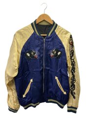 黒豹×龍/スーベニア/スカジャン/L/レーヨン/NVY/アニマル