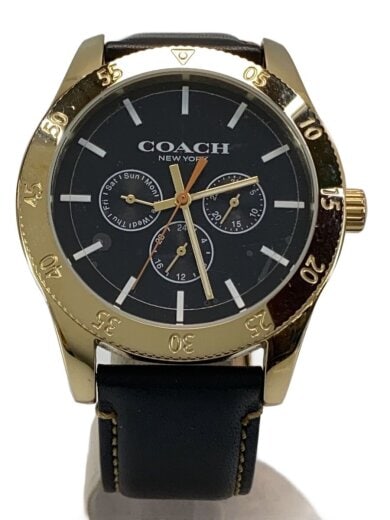 商品画像：クォーツ腕時計/アナログ/レザー/ブラック/ブラック// 1