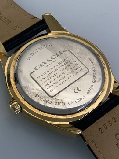 商品画像：クォーツ腕時計/アナログ/レザー/ブラック/ブラック// 3