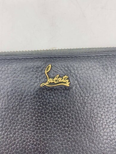 画像：Christian Louboutinラウンドファスナー長財布/レザー/ブラック/メンズ/角スレキズ/小銭入れ汚れあり3