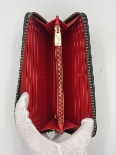 画像：Christian Louboutinラウンドファスナー長財布/レザー/ブラック/メンズ/角スレキズ/小銭入れ汚れあり4