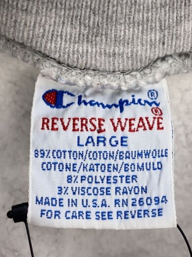 商品画像：90s/USA製/REVERSE WEAVE/スウェット/L/コットン/グレー/プリント 3