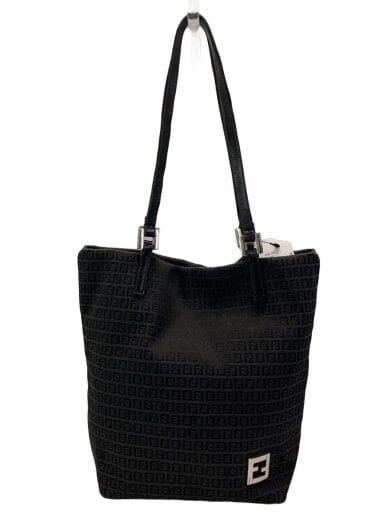 商品画像：ズッカ柄/ハンドバッグ/キャンバス/ブラック/総柄/角スレキズあり 1