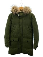 ファー付きロングダウンジャケット/46/コットン/GRN