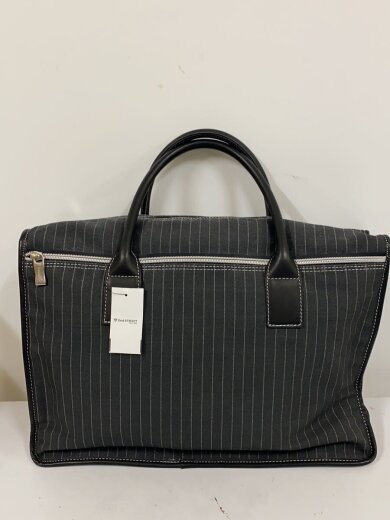 商品画像：トートバッグ/コットン/BLK/ストライプ 1