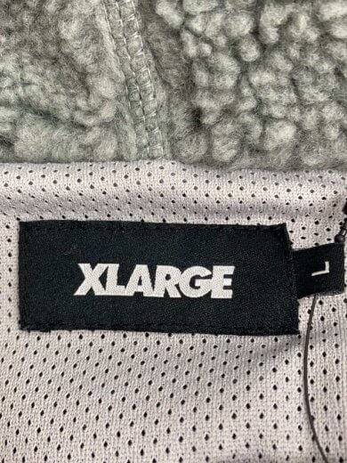 商品画像：パーカー/L/ポリエステル/グレー/無地/ボアフリースパーカー/ハーフジップ 3