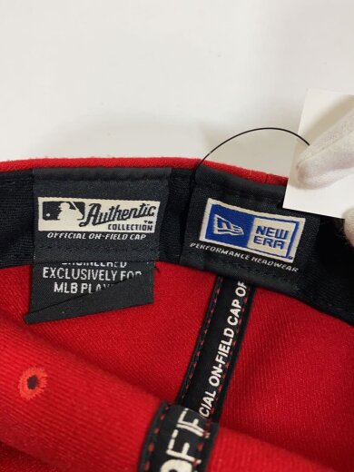 商品画像：キャップ/7 5/8/コットン/RED/無地/メンズ 5