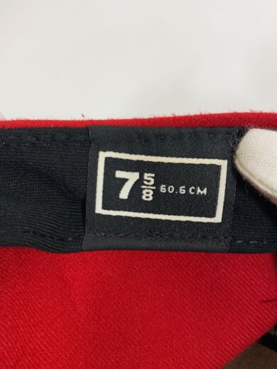 商品画像：キャップ/7 5/8/コットン/RED/無地/メンズ 7