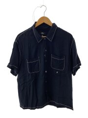 半袖シャツ/M/レーヨン/ブラック/1110235/ステッチ