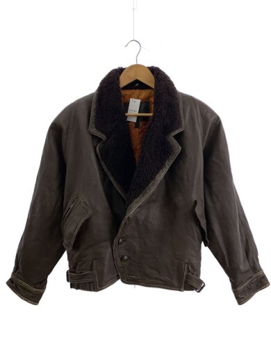 商品画像：レザージャケット・ブルゾン/L/山羊革/ブラウン/無地 1