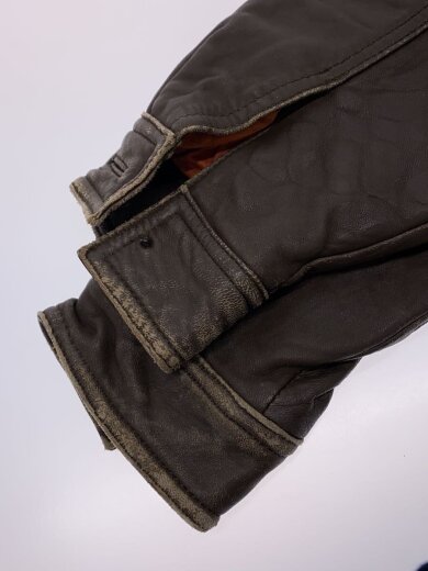 商品画像：レザージャケット・ブルゾン/L/山羊革/ブラウン/無地 5