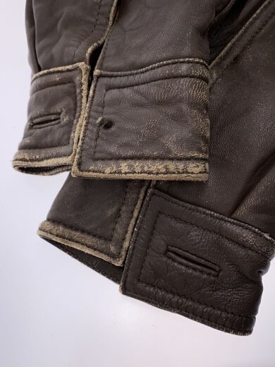 商品画像：レザージャケット・ブルゾン/L/山羊革/ブラウン/無地 6