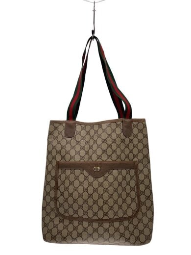 商品画像：39・02・003/トートバッグ/GGスプリーム/シェリーライン/ブラウン/総柄/オールドグッチ 1
