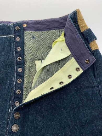 商品画像：ボトム/XS/コットン/インディゴ/デニムパンツ/ピエロパンツ/スナップボタン/ウエストベルト// 3