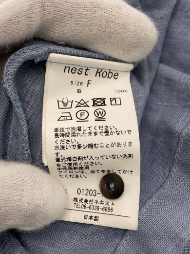 画像：nest Robe半袖ワンピース/FREE/リネン/インディゴ/001203-10234