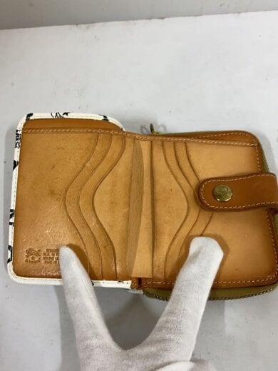 商品画像：2つ折り財布/レザー/WHT/総柄/メンズ 4